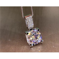 Cubic Zirconia Pendant - Sterling Silver with 18" Chain